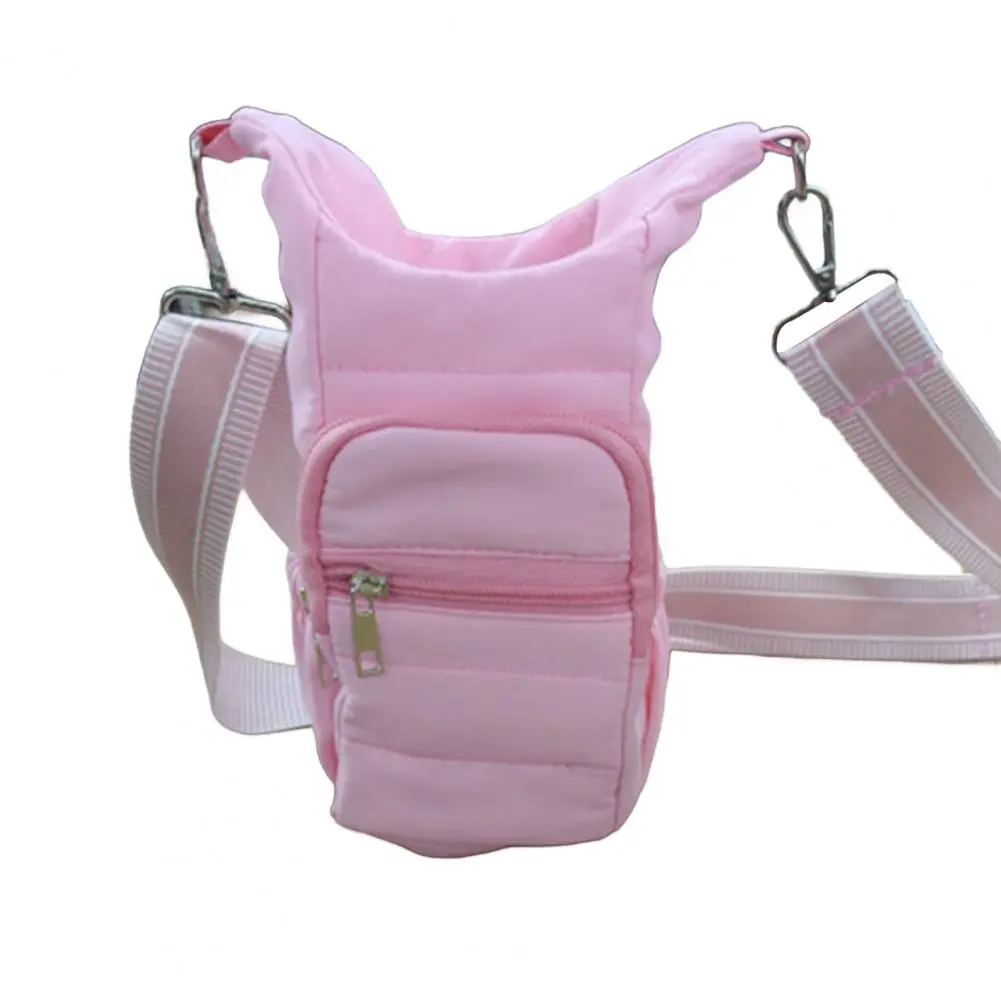 Waterproof Women Water Bottle Bag Quilted Crossbody Water Bottle Bag for Women with Pockets Soft Padded for Outdoor for Camping