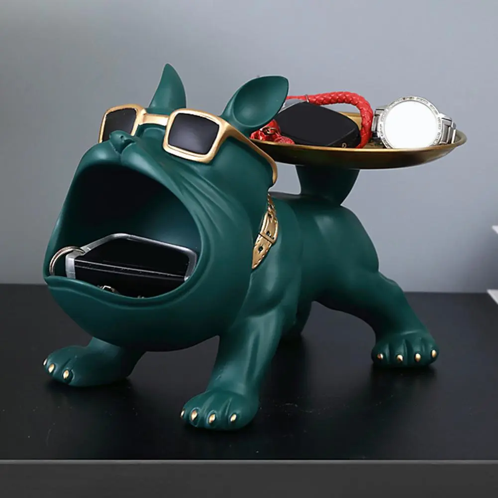 Animal-themed Storage Tray Adorable Cartoon Puppy Key Storage Tray Resin Dog Figurine Jewelry Box Desktop for Trinkets