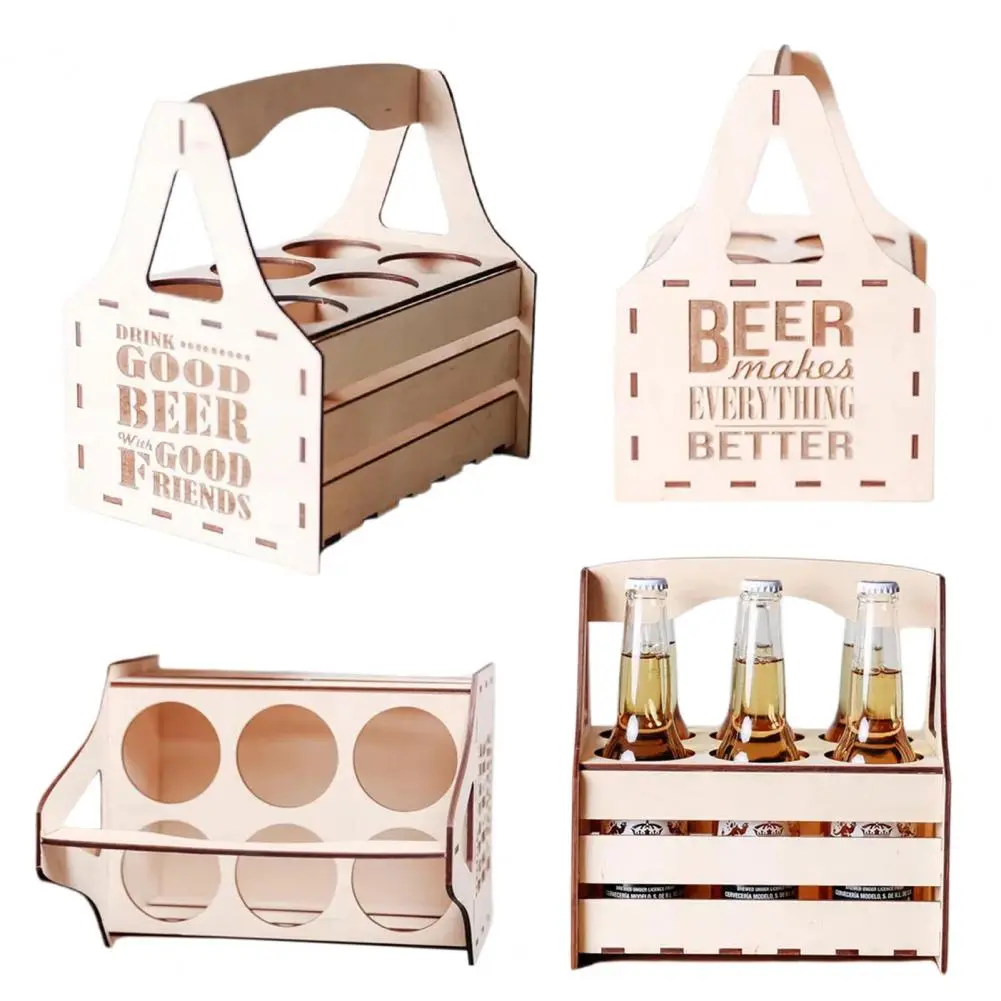 Poker Night Beer Caddy Vintage Style Wooden Beer Caddy for Byob Parties Bbqs Handcrafted Bottle Holder Tote for Easy Travel