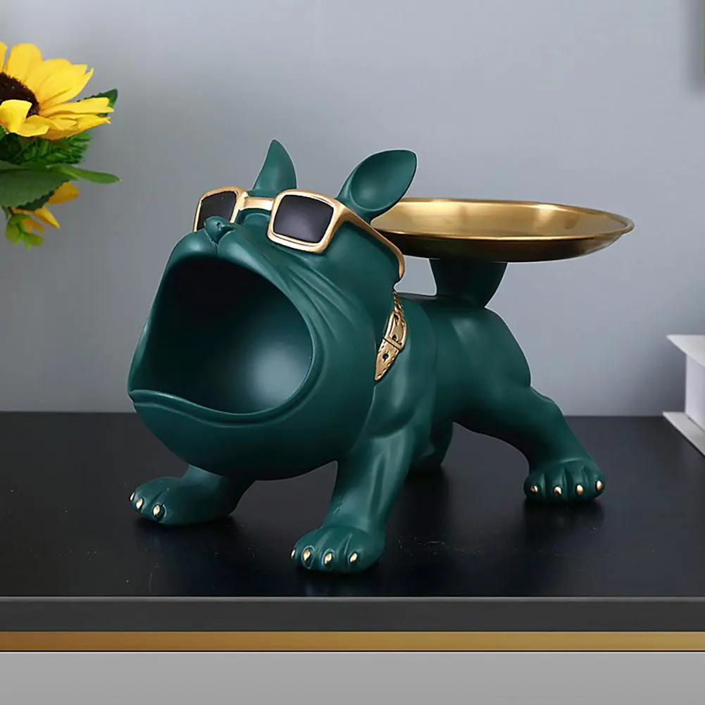 Animal-themed Storage Tray Adorable Cartoon Puppy Key Storage Tray Resin Dog Figurine Jewelry Box Desktop for Trinkets