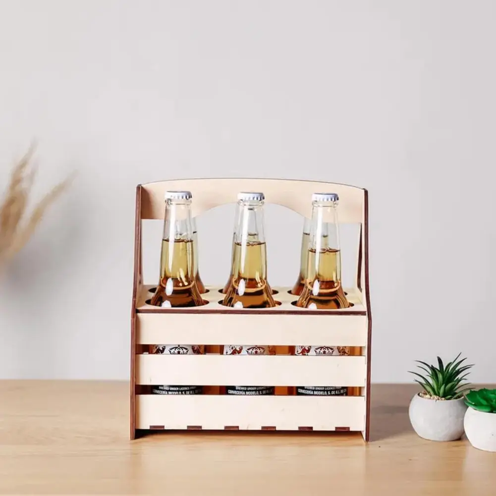 Poker Night Beer Caddy Vintage Style Wooden Beer Caddy for Byob Parties Bbqs Handcrafted Bottle Holder Tote for Easy Travel