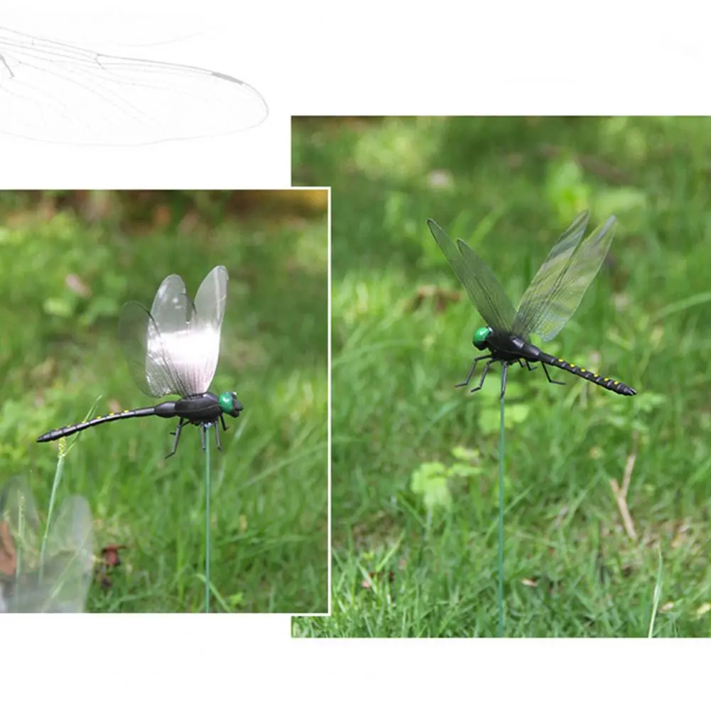 Adjustable Dragonfly Stake 3d Dragonfly Garden Stakes for Indoor Outdoor Plant Decor Dragonfly Decoration for Window for Outdoor