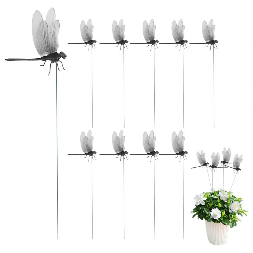Adjustable Dragonfly Stake 3d Dragonfly Garden Stakes for Indoor Outdoor Plant Decor Dragonfly Decoration for Window for Outdoor