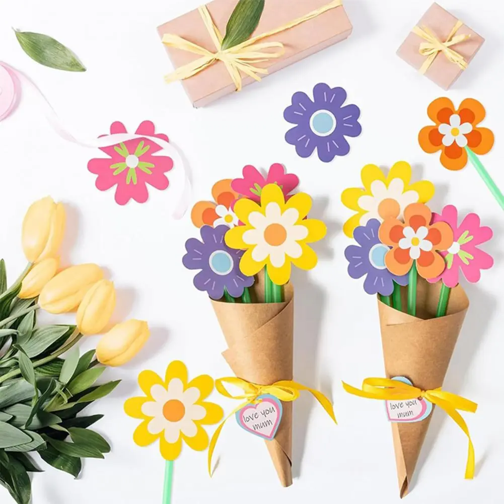 Kids Flower Bouquet Craft Set Diy Flower Bouquet Craft Kit for Kids Paper Floral Mother's Day for Children for Crafting