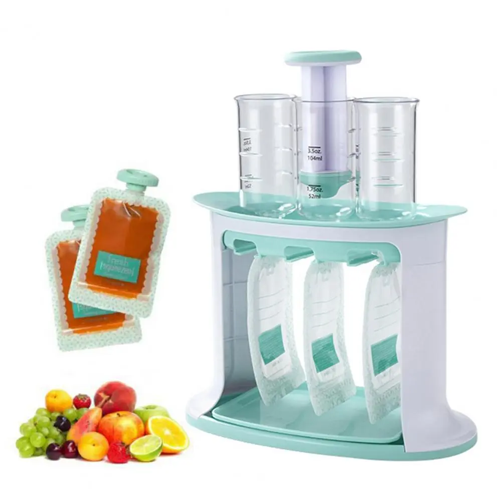 Food Squeeze Station with 5 Bags Bpa-free Homemade Baby Food Squeeze Station with Reusable Bags for Toddlers Dishwasher Safe