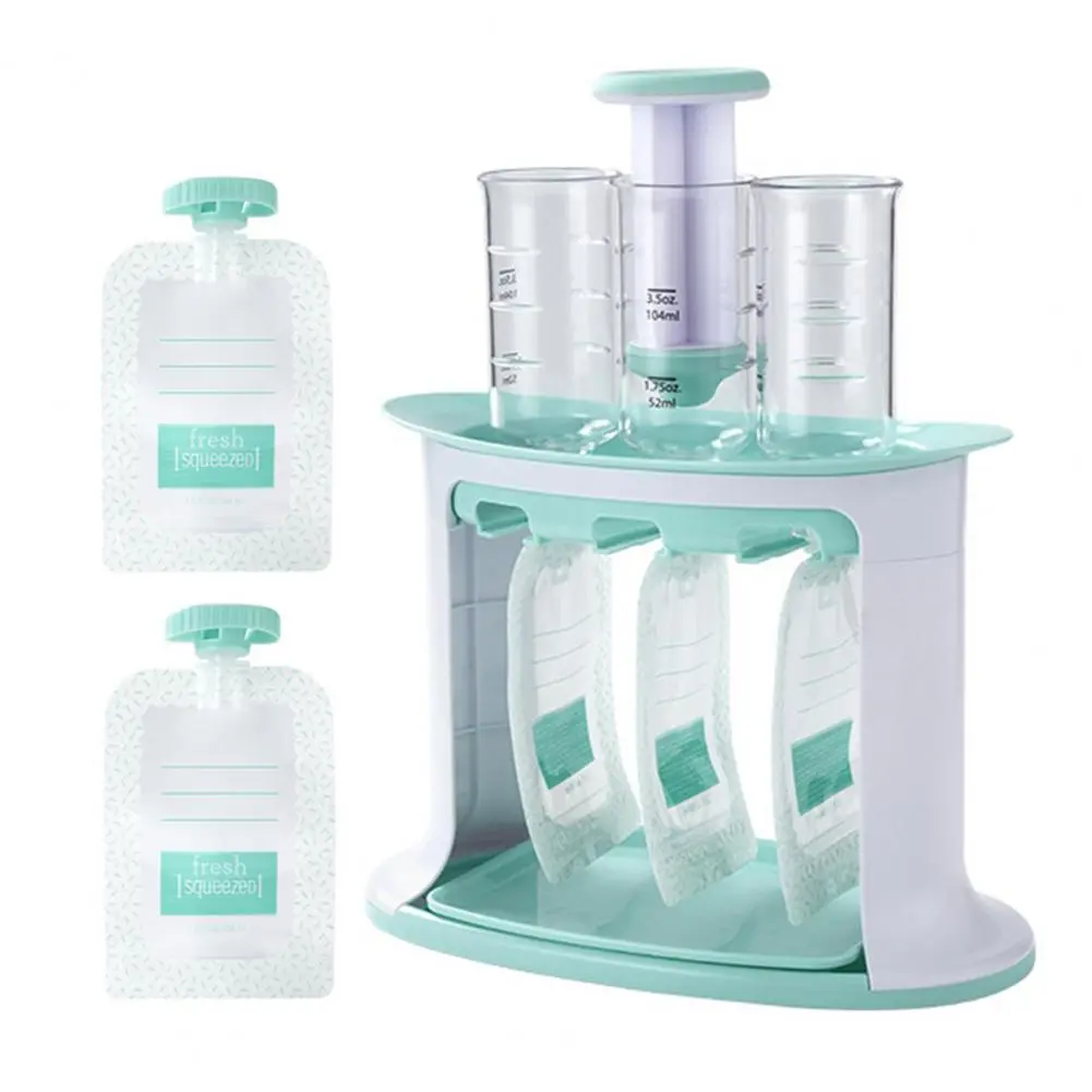 Food Squeeze Station with 5 Bags Bpa-free Homemade Baby Food Squeeze Station with Reusable Bags for Toddlers Dishwasher Safe