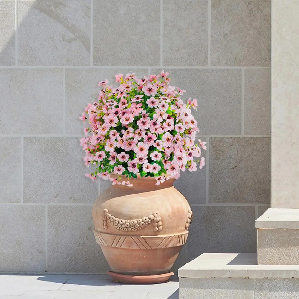 Waterproof Artificial Plants for Garden Realistic Artificial Violets Plant Yard Decor Set of 2 Green for Outdoor for Garden