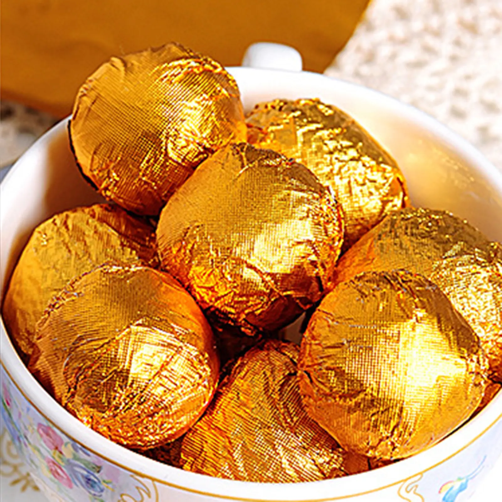 Paper 100Pcs 8cm Aluminum Foils Chocolate Candy Wrapping Food Packaging Decor