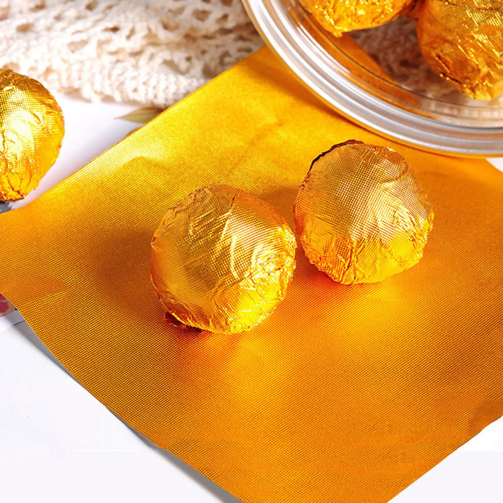 Paper 100Pcs 8cm Aluminum Foils Chocolate Candy Wrapping Food Packaging Decor