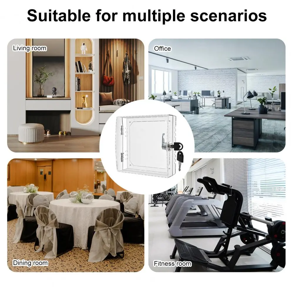 Thermostat Case Universal Transparent Thermostat Lock Box Cover with Key Easy Installation Ac Lock Box Cover for Protection