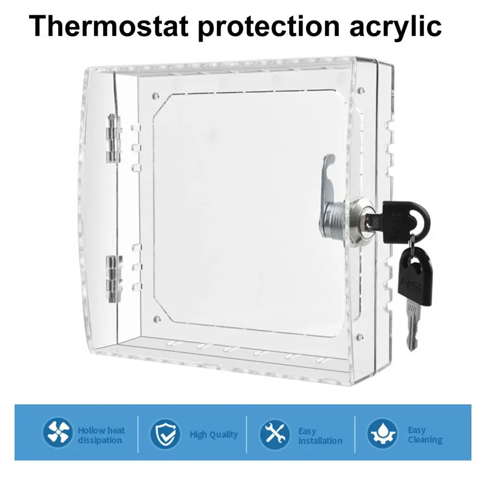 Thermostat Case Universal Transparent Thermostat Lock Box Cover with Key Easy Installation Ac Lock Box Cover for Protection