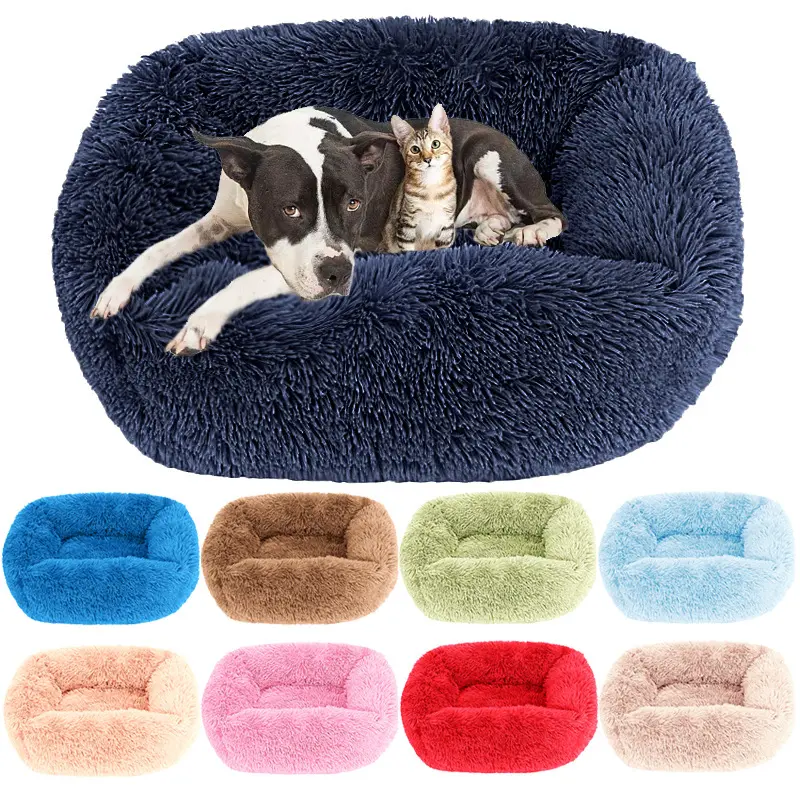 Dog Beds Plush Pet Bed Fluffy  Cushion Mat Pets Small Breeds Kennel Supplies Products Medium Blanket Puppy