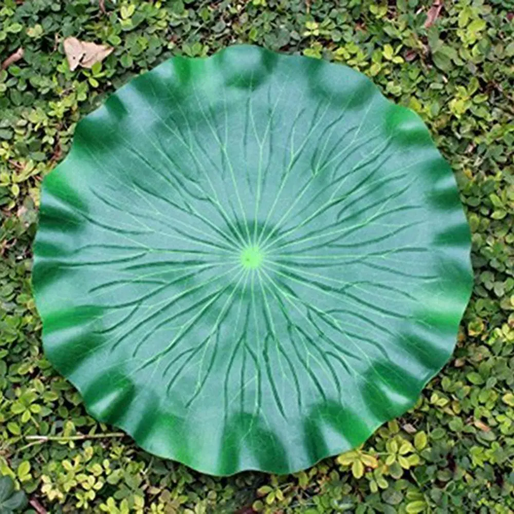 2Pcs Artificial Floating Lotus Leaves Fake Foliage Plant Garden Pond Pool Christmas/Halloween Decoration Artificial Flowers
