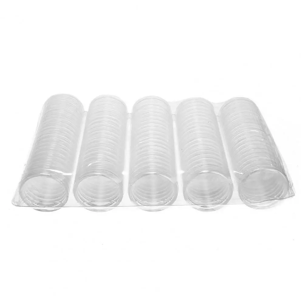Coin Holder Coin Capsules 27mm Storage 100pcs Coins Case Box Container for 2 Euro Container Organizer Coin Collect