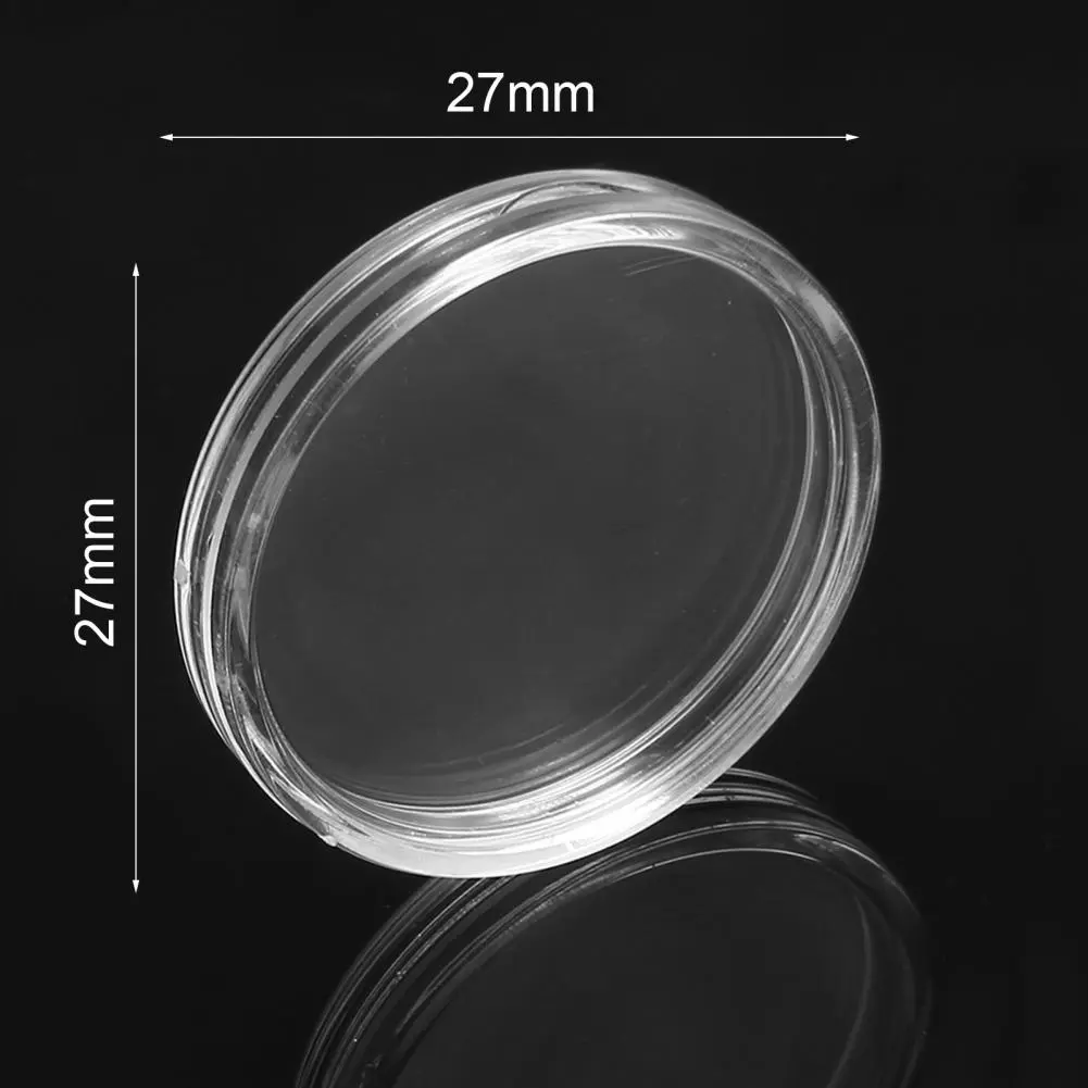 Coin Holder Coin Capsules 27mm Storage 100pcs Coins Case Box Container for 2 Euro Container Organizer Coin Collect