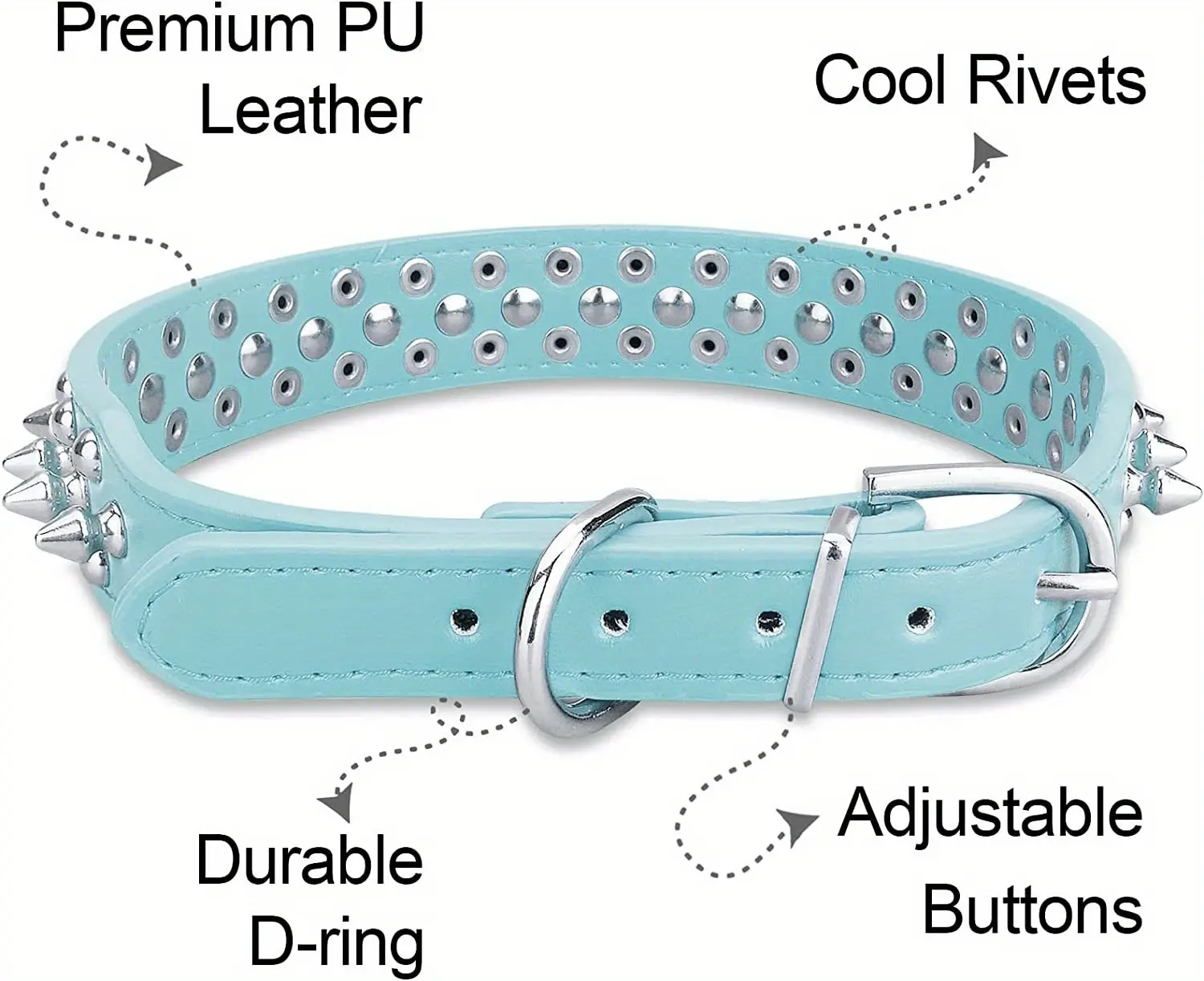 Dog Collar Leather Stylish and Durable Leash Medium Harness Dogs Backpack Collars Harnesses Wears Necklaces