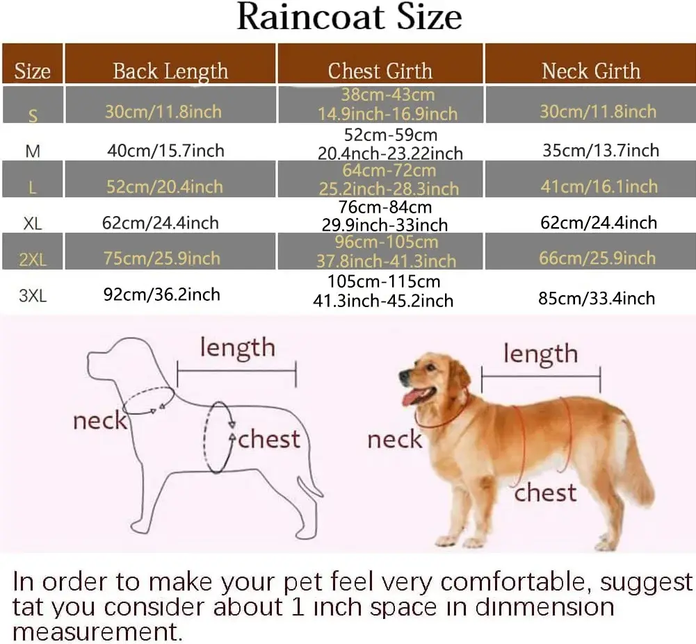 Raincoat for Large Dogs Dog Rain Coat Waterproof Clothes Puppy Acsessories Accessories Clothings Clothing Pet Pieces Supplies
