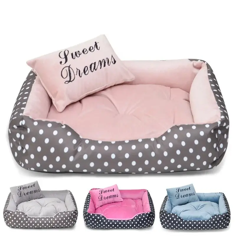 Dog Bed Plush Large Dogs Warm Bedding for Winter Fluffy Accessories Small Breeds Kennel Medium Sofa Pet Supplies Cats Mat Beds