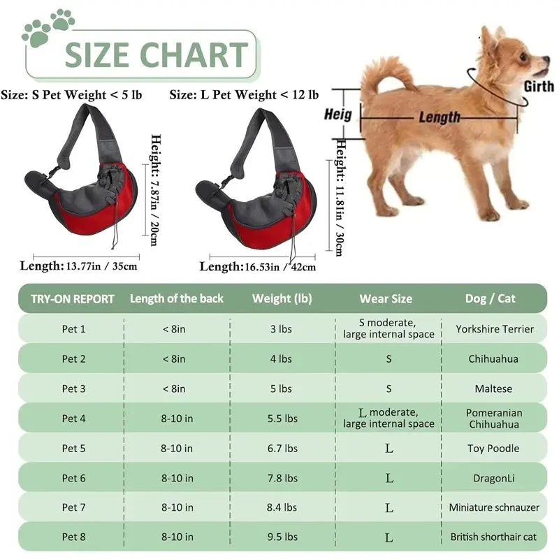 Dog Bag Pet Backpack Carriers Carrying Things for Dogs Basket Accessories Transport Bags Cats Pets Supplies Products Home Garden