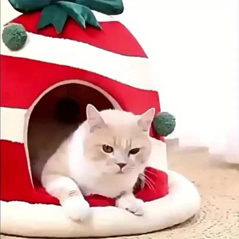 Bed Cats for Winter Christmas Cushions Warm Beds Accessories Pet Supplies Houses House Kitten Habitats Basket Goods Products