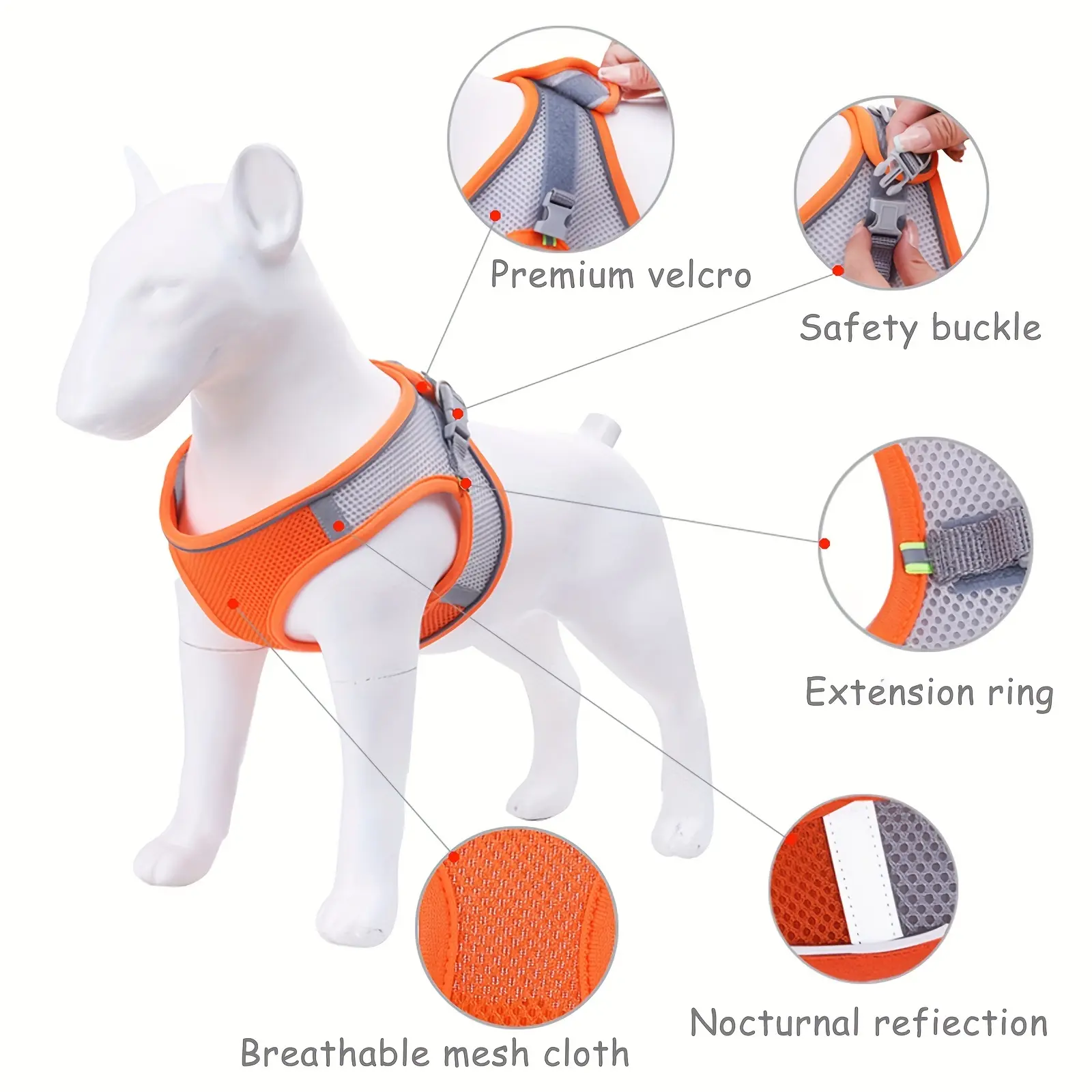 Dog Harness Small Dogs Breast-band Pet Accessories Leash Reflective Soft Mesh Dog Harness for Small and Medium Breeds