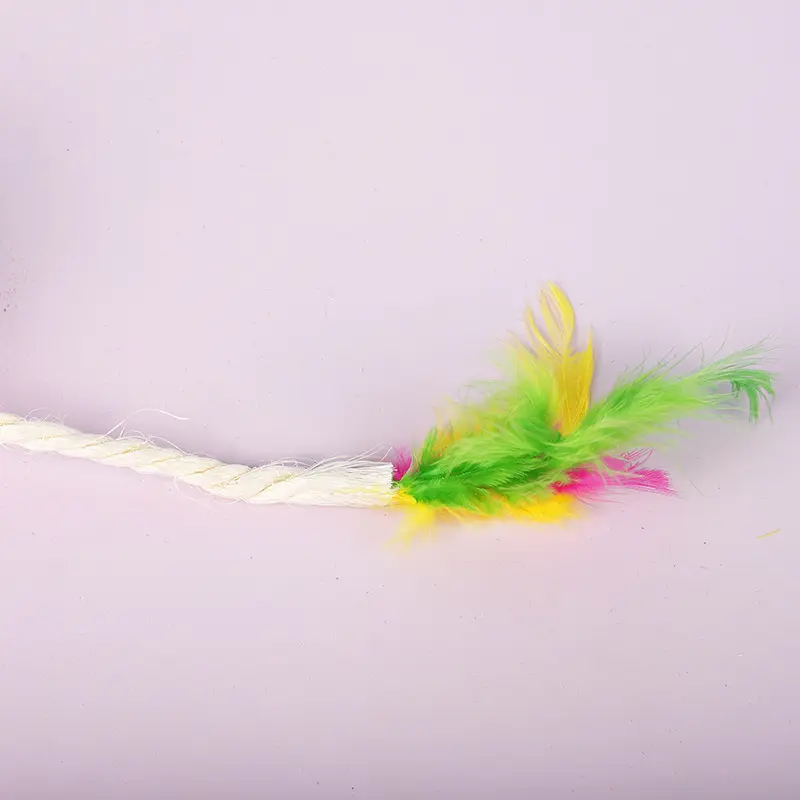 1PC Pet Cat Toy Colorful Feather Blanket Ball Grinding Claw Interactive Play Ball Cat Toy Sisal Shuttlecock Ball