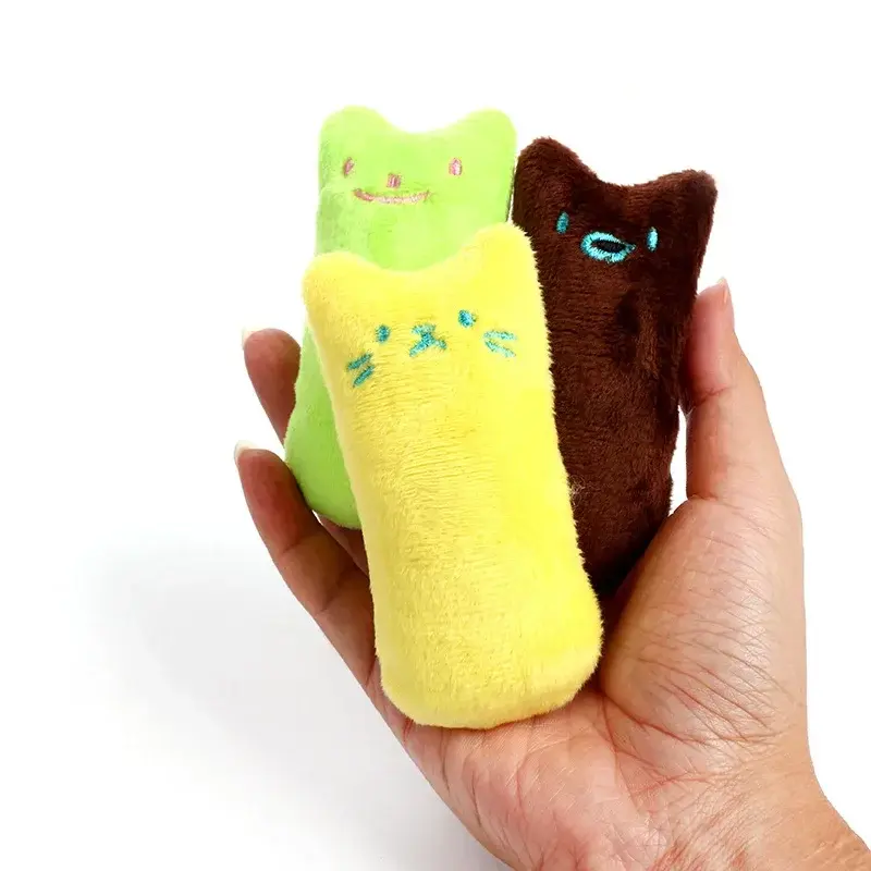 Funny Interactive Plush Cat Toy Teeth Grinding Catnip Toys Pet Kitten Chewing Vocal Toy Claws Thumb Bite Cat mint For Cats