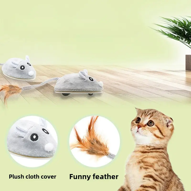 Smart Running Mouse Cat Toy Simulation Mice Kitten Self-Playing Plush Toys Interactive Random Moving Electric Cat Teaser Toys