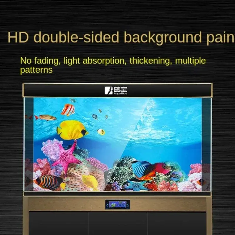 PVC Double Side Aquarium Poster Background Decoration Ocean Secen Aquatic Background Poster For Fish Tank Wall 30/40/50cm Height
