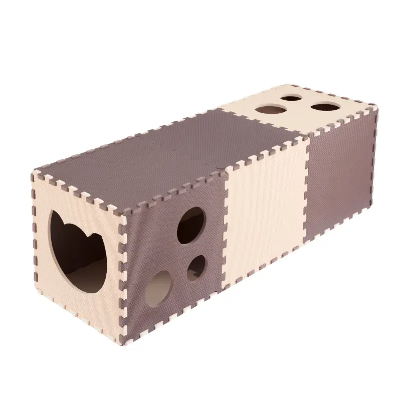 Double Layer Cat Tunnel Foldable Felt Cat Scratcher Board Casual Comfort Pet Litter Duplex House for Interactive Cat Play
