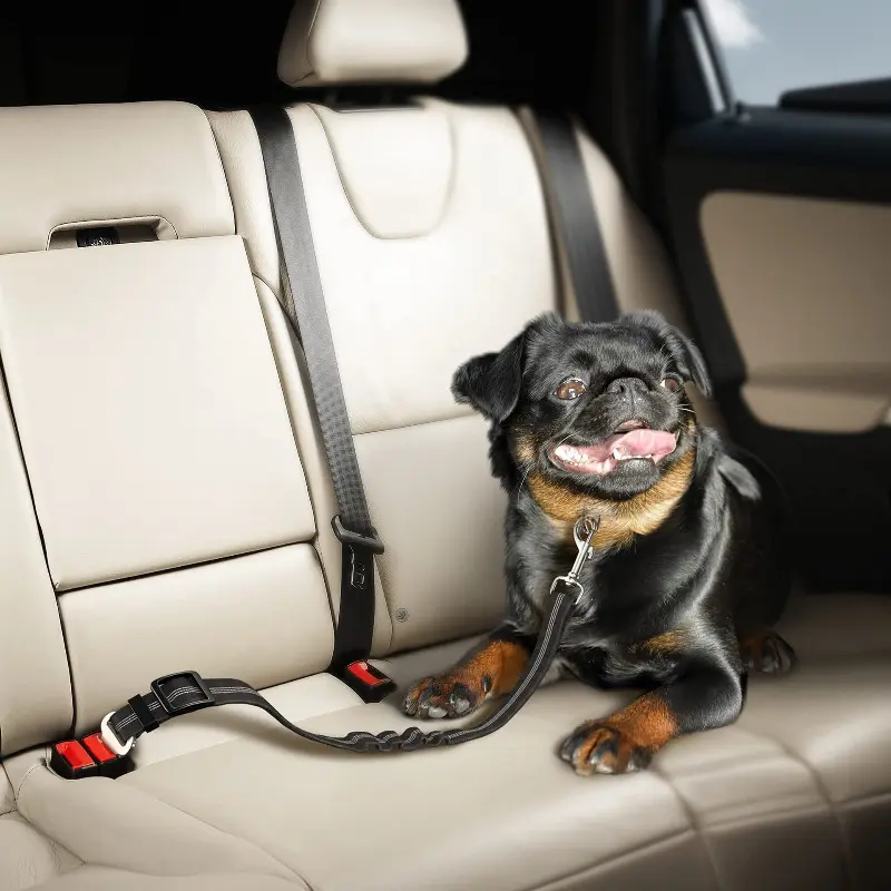 Elastic Nylon Dog Seat Belt For Small Large Dogs Adjustable Reflective Durable Lead Puppy Travel Car Safety Rope