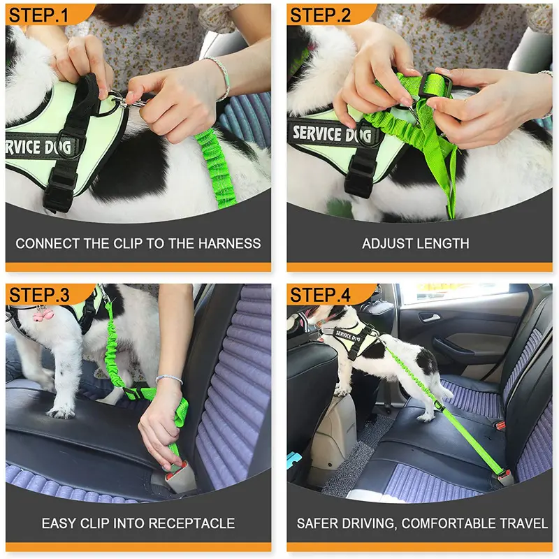 Elastic Nylon Dog Seat Belt For Small Large Dogs Adjustable Reflective Durable Lead Puppy Travel Car Safety Rope