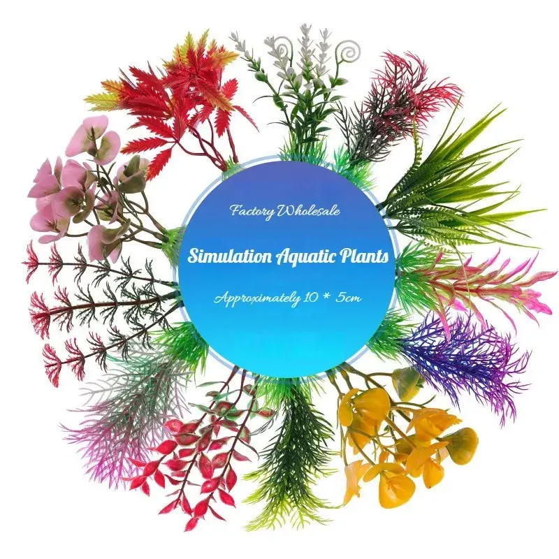 Aquarium Decor Artificial Water Weeds Lucky Bamboo Ornament Aquatic Plant Fish Tank Grass Decoration Accessories