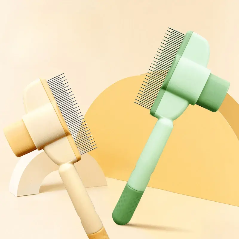 Dog Comb Pet Hair Remover One Button Dogs Brush Self-cleaning Cat Brush Massage Combs for Dog Grooming Brushes for Pet Products