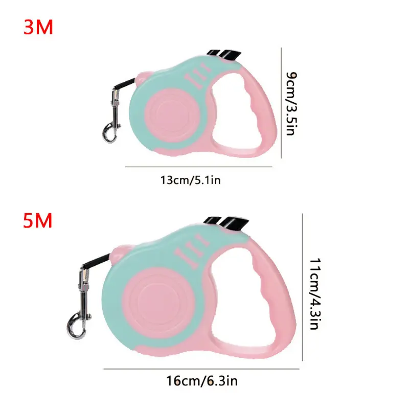 3/5m Dog Leash for Small Dogs Cat Automatic Retractable Durable Nylon Lead Puppy Outdoor Travel Walking Hiking Traction Rope