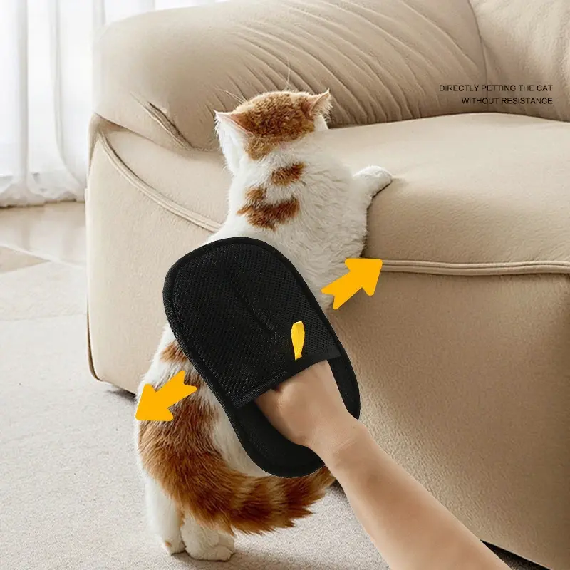 Pet Hair Removal Gloves Double Sided Reusable Grooming Tool for Dogs Cats Fur Static Cleaning Gloves for Carpets Furniture