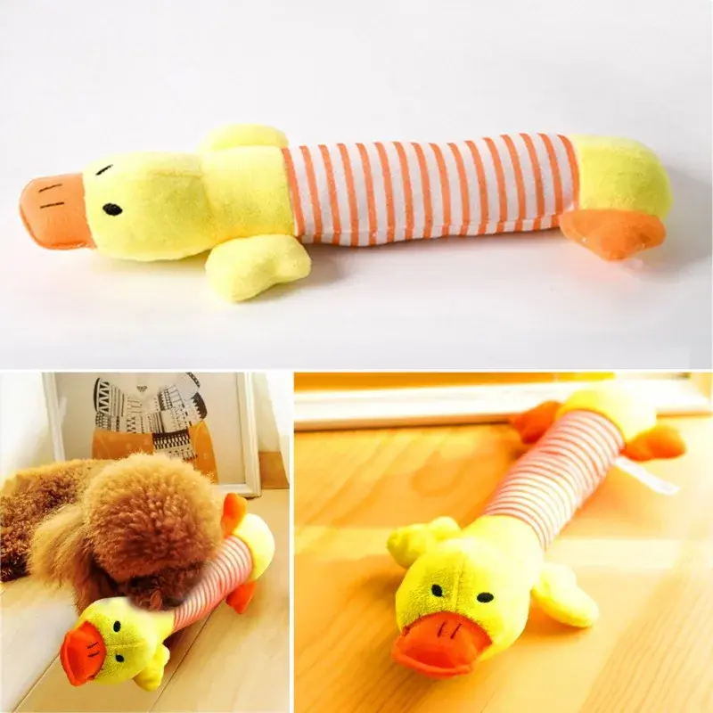 Popular Pet Dog Cat Funny Fleece Durability Plush Dog Toys Squeak Chew Sound Toy Fit for All Pets Elephant Duck Pig Plush Toys