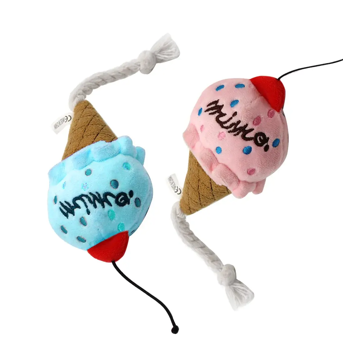 Plush Dog Toys Squeaky Dogs Accessories Pet Perros Toy Soft Squeeze Sound Teeth Chew Bite Resistant Ice Cream Fries Humburger