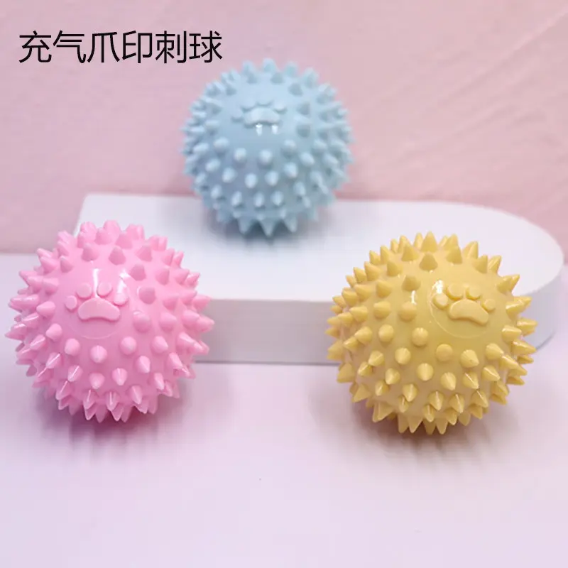 Dog Chewing Toy Interactive Rubber Ball for Small Large Dog Cat Pet Tooth Cleaning Indestructible Footprint Ball Pet Accessories