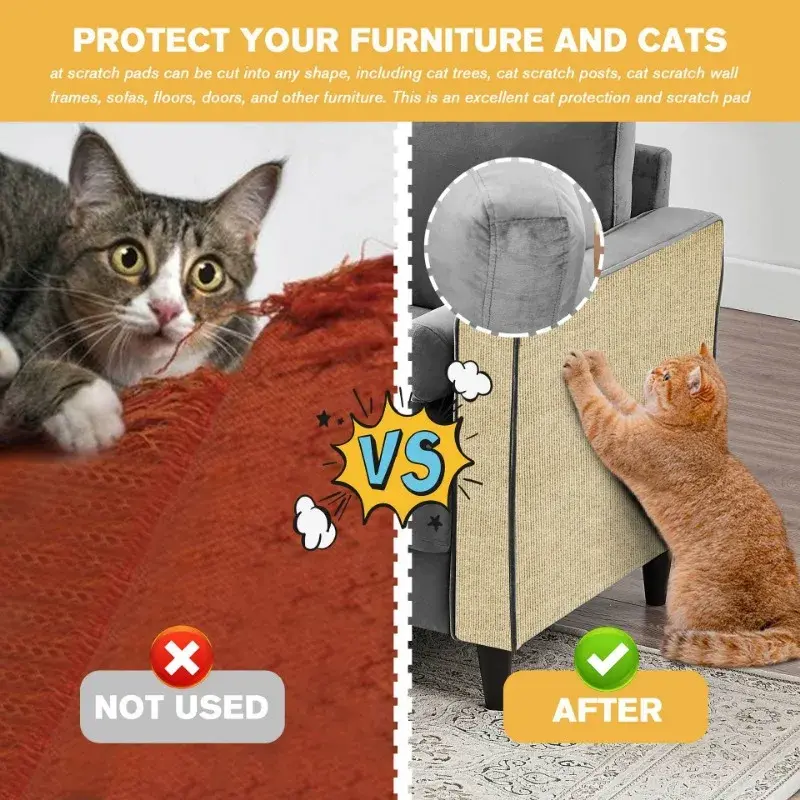Cat Climbing Mat Self-Adhesive Backing Sturdy Multi-Purpose Non-Slip Scratching Pad Funitures Protective Mat Pet Accessorie