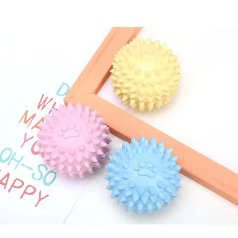 Dog Chewing Toy Interactive Rubber Ball for Small Large Dog Cat Pet Tooth Cleaning Indestructible Footprint Ball Pet Accessories