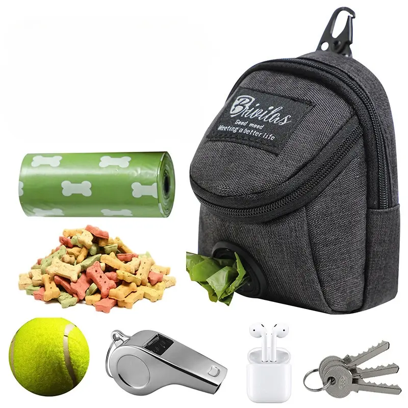 Portable Dog Training Treat Bag Outdoor Pet Dog Treat Pouch Puppy Snack Reward Waist Bag Dog Poop Bag Dispenser Pet Accessories