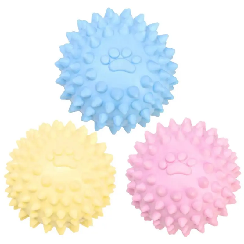 Dog Chewing Toy Interactive Rubber Ball for Small Large Dog Cat Pet Tooth Cleaning Indestructible Footprint Ball Pet Accessories
