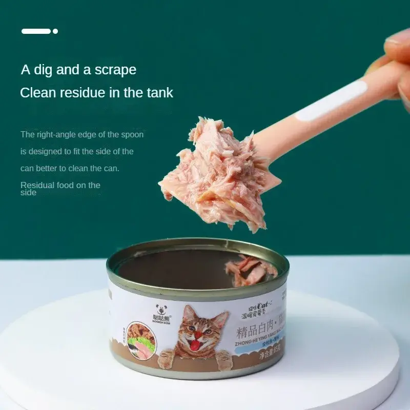Pets Tableware Canned Spoons lids for Cats Dogs Wet Food Pet Feeding Stirring Spoons with Long Handles Accessories Feeder Shovel