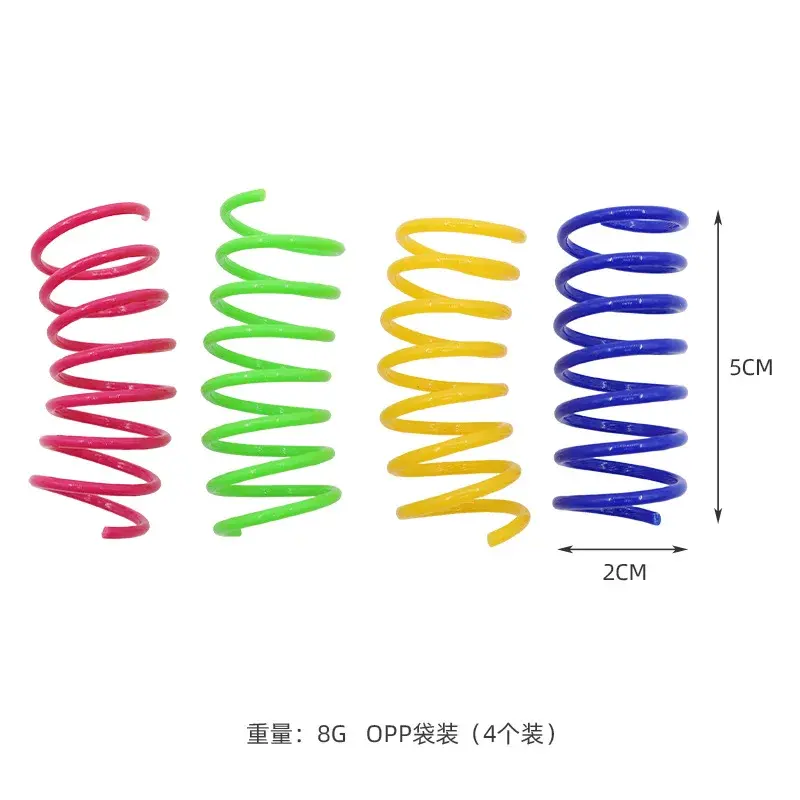 10Pcs Spring Tube Cat Interactive Toys Catnip Kitten Playing Toys Plastic Spring Toys Pet Training Toy Multicolor Pet Supply