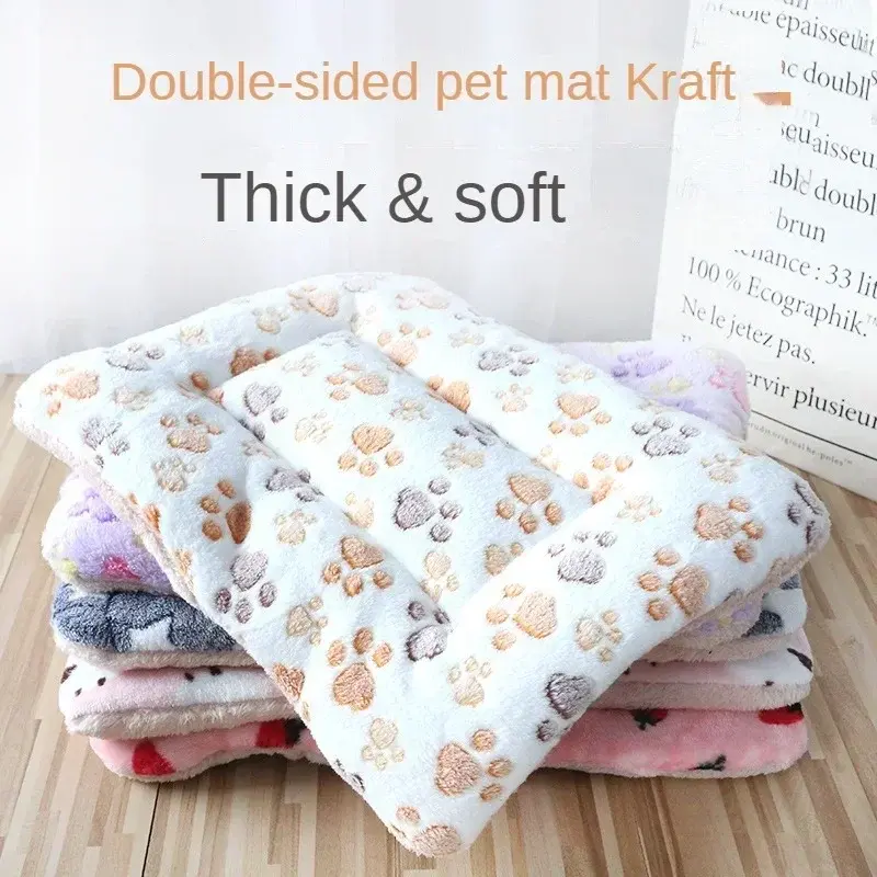 58x39cm Double-sided Pet Mat Mats Short Plush Pet Sleeping Bed for Cats Small Dogs Cute Pet Pad Blanket Warm Kitten Cushion