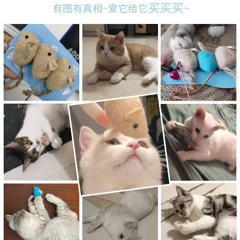 3Pcs New Plush Simulation Mouse Cat Toy Bite Resistance Plush Mouse Cat Scratch Interactive Mouse Toy Palying Toy For Cat Kitten