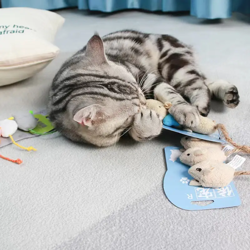 3Pcs New Plush Simulation Mouse Cat Toy Bite Resistance Plush Mouse Cat Scratch Interactive Mouse Toy Palying Toy For Cat Kitten