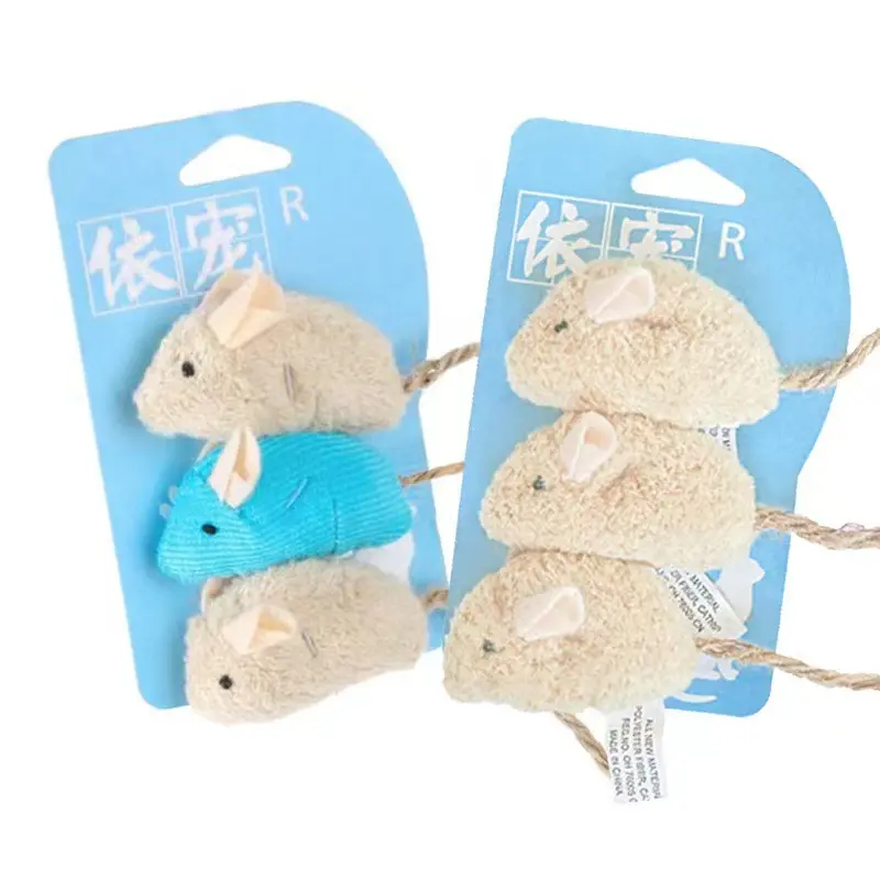 3Pcs New Plush Simulation Mouse Cat Toy Bite Resistance Plush Mouse Cat Scratch Interactive Mouse Toy Palying Toy For Cat Kitten