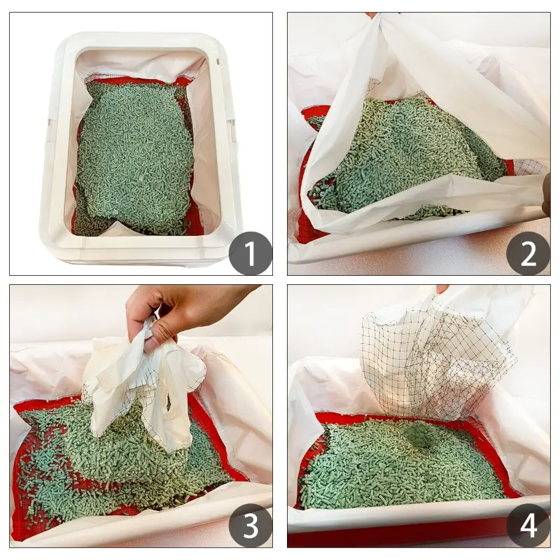 Sifting Cat Litter Bags Litter Box Liner Quick Clean for All Cat Litter Boxes 10 Pack Cat Poop Net Bags Disposable Pet Waste Bag